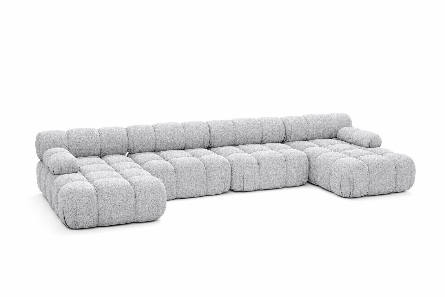 Kaiser Möbel Ecksofa U-Form XL modern für Wohnzimmer, Stoff Abriamo, SELIA, Einzelsofa, U-Form XL,Bouclé-Stoff,Relaxfläche 130 cm