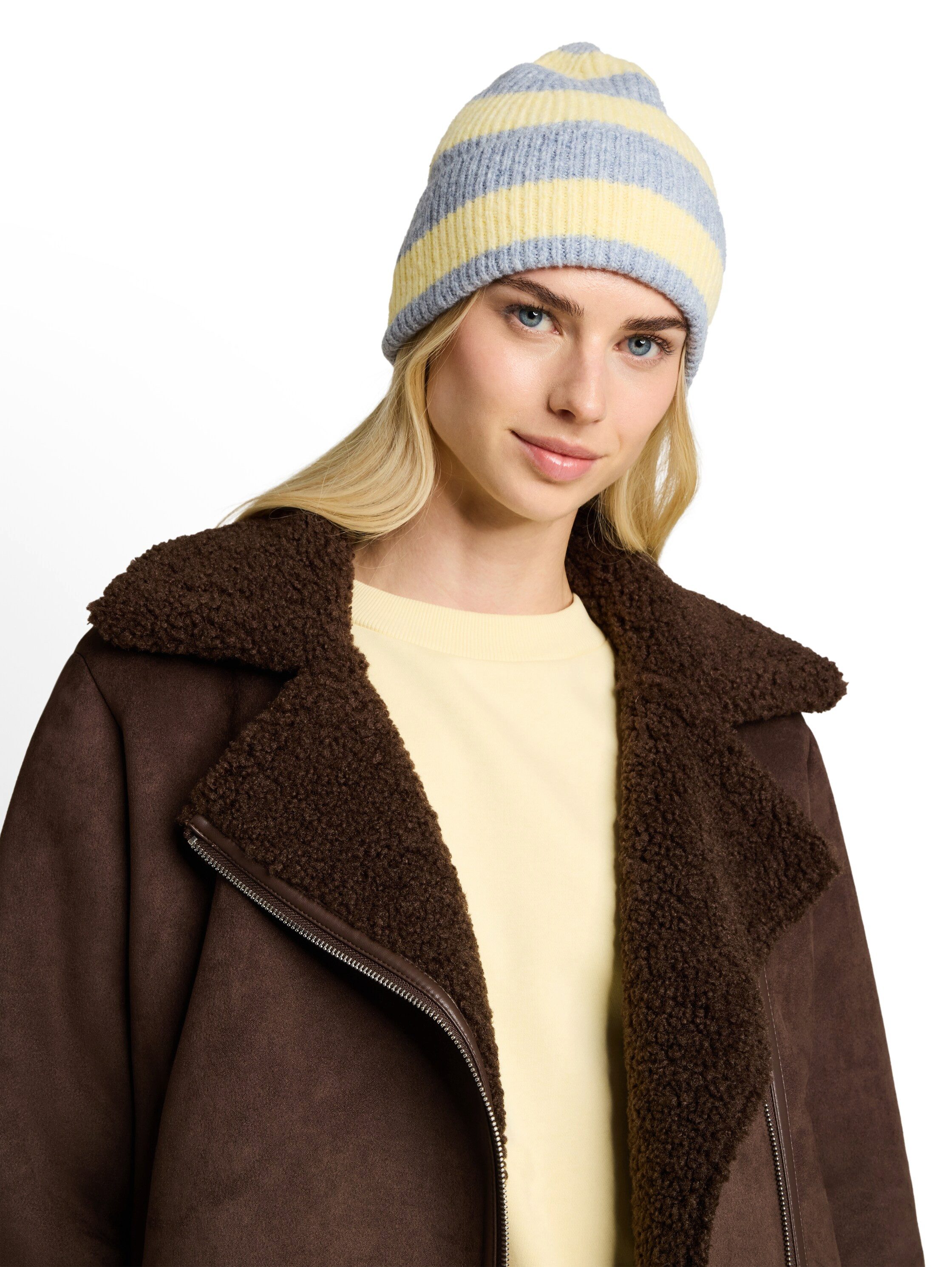TOM TAILOR Denim Beanie gestreift / Wintermütze