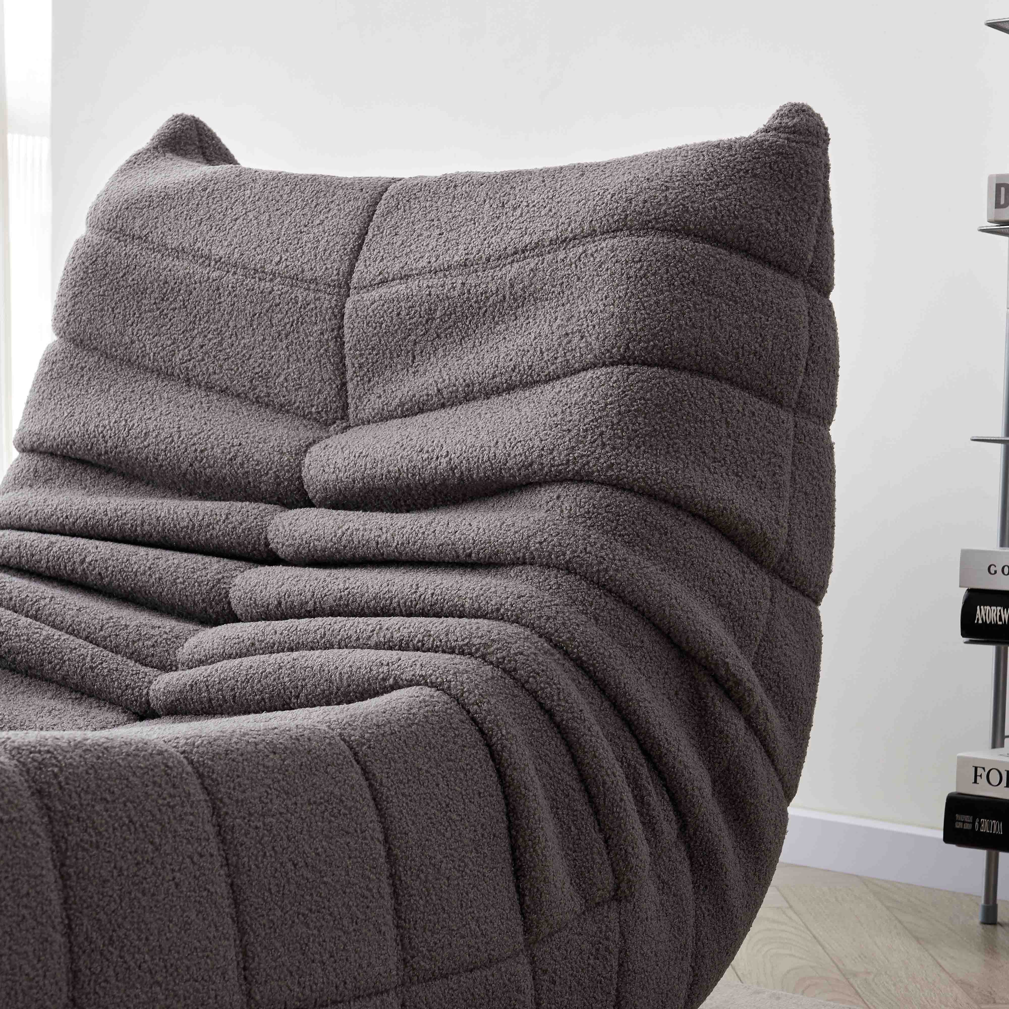 OKWISH Sofa Wohnzimmer Sofa, Loungesofa, Teddyfleece+Schaumstoff mit hoher Dichte, 36.00x40.00x28.30"(LxWxH) 1 Teile