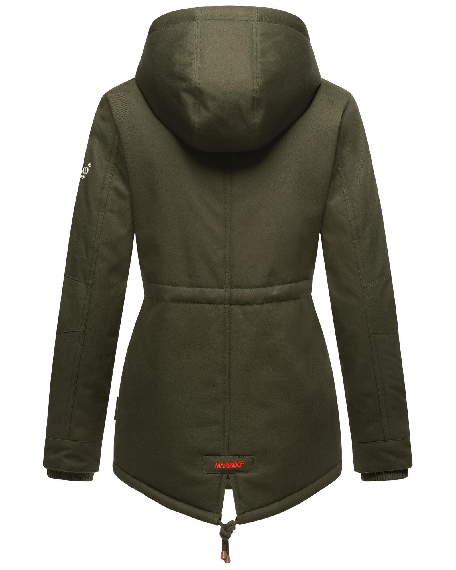 Marikoo Winterjacke Manolya stylischer Kurzmantel mit weichem Teddyfell-Futter