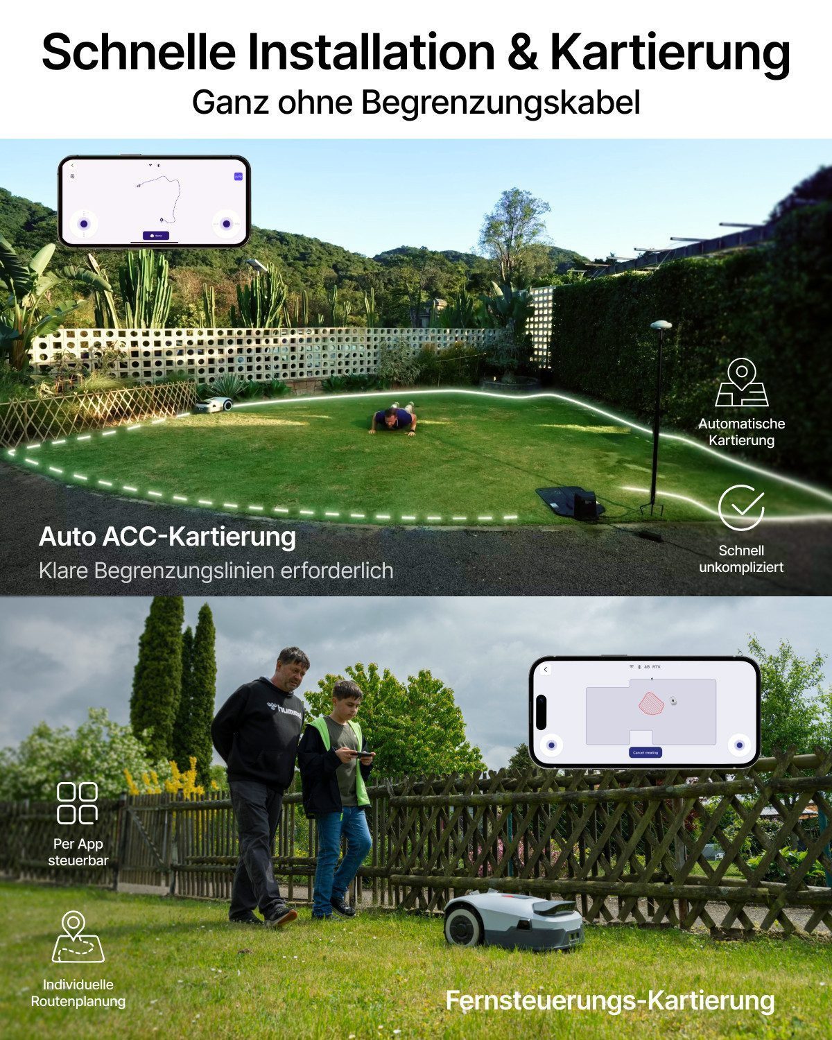ANTHBOT Rasenmähroboter Set mit Garage, Max.10000mAh Akku, bis zu 3600m², ( günstig online kaufen