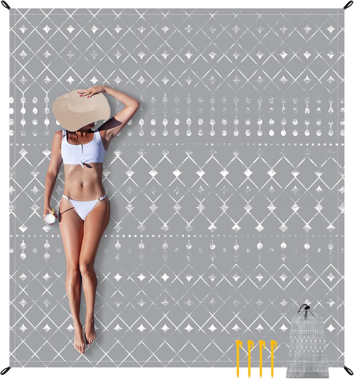 Picknickdecke wasserdicht Sandfrei Stranddecke, Leicht und Tragbar Campingdecke, Coonoor, Waschbare Picknickdecke für Outdoor