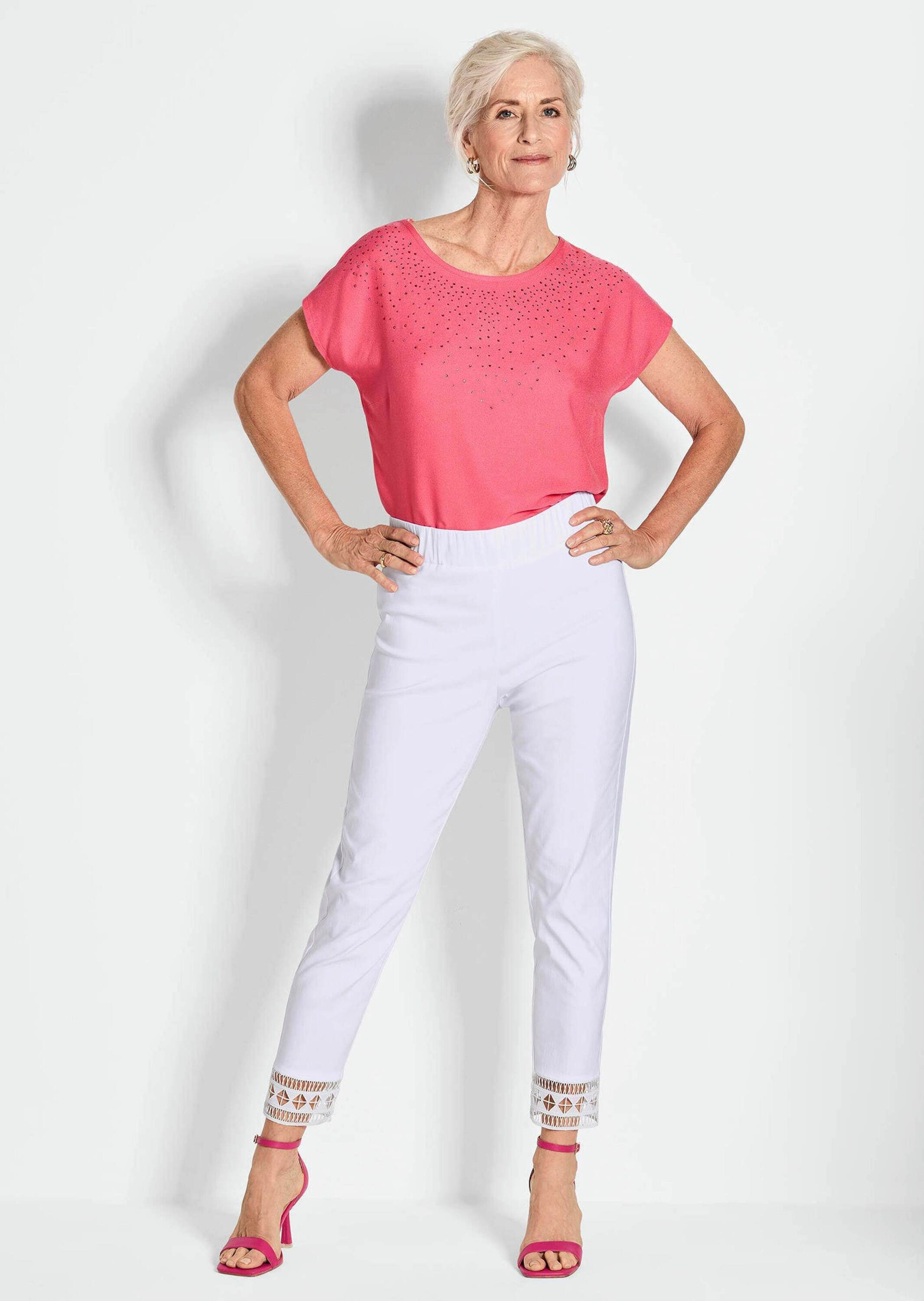 GOLDNER Schlupfhose Freizeithose LOUISA mit Spitzenabschluss günstig online kaufen