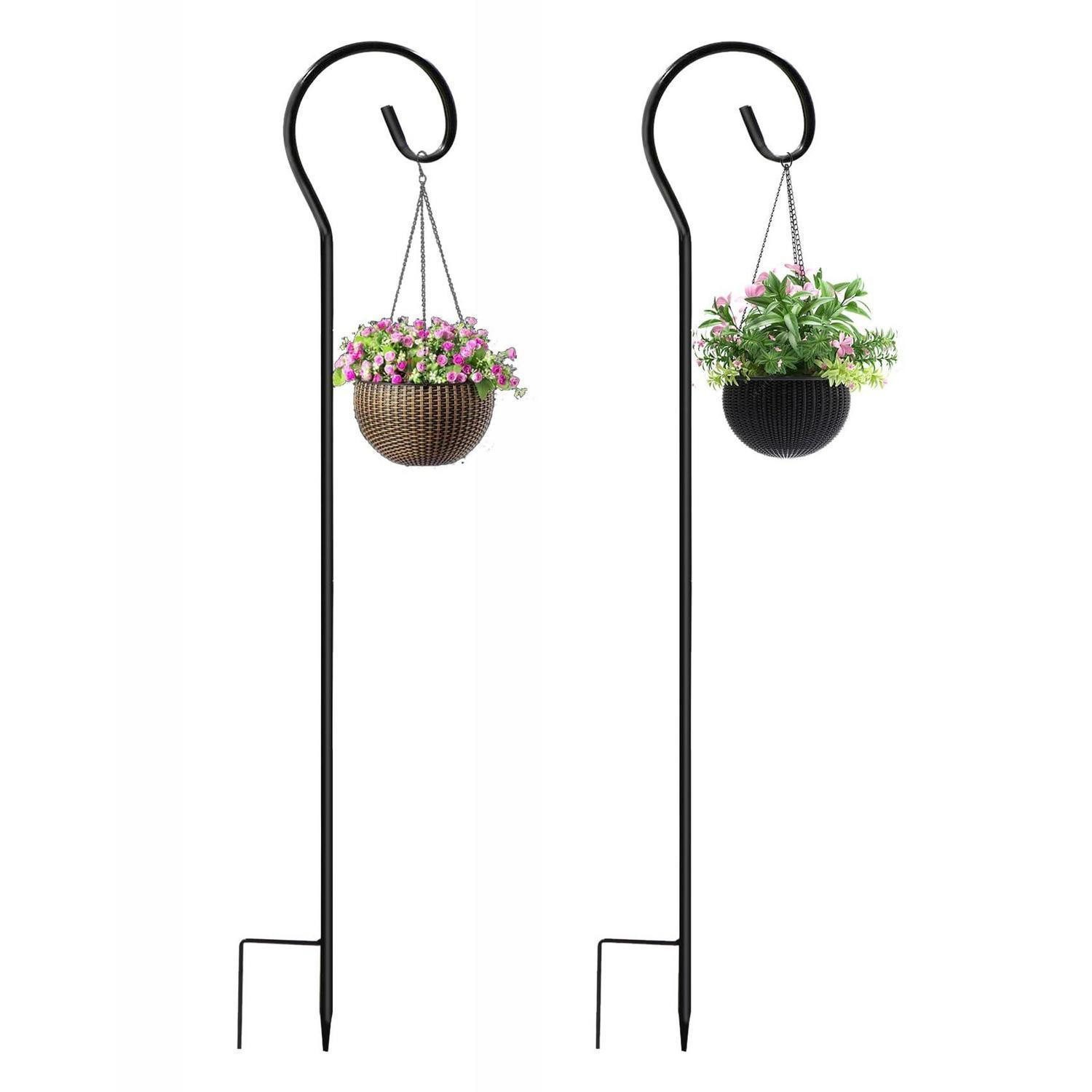 LuxusKollektion Dekohaken Gartenstab 2er-Set klappbar Metall schwarz, (2-St)