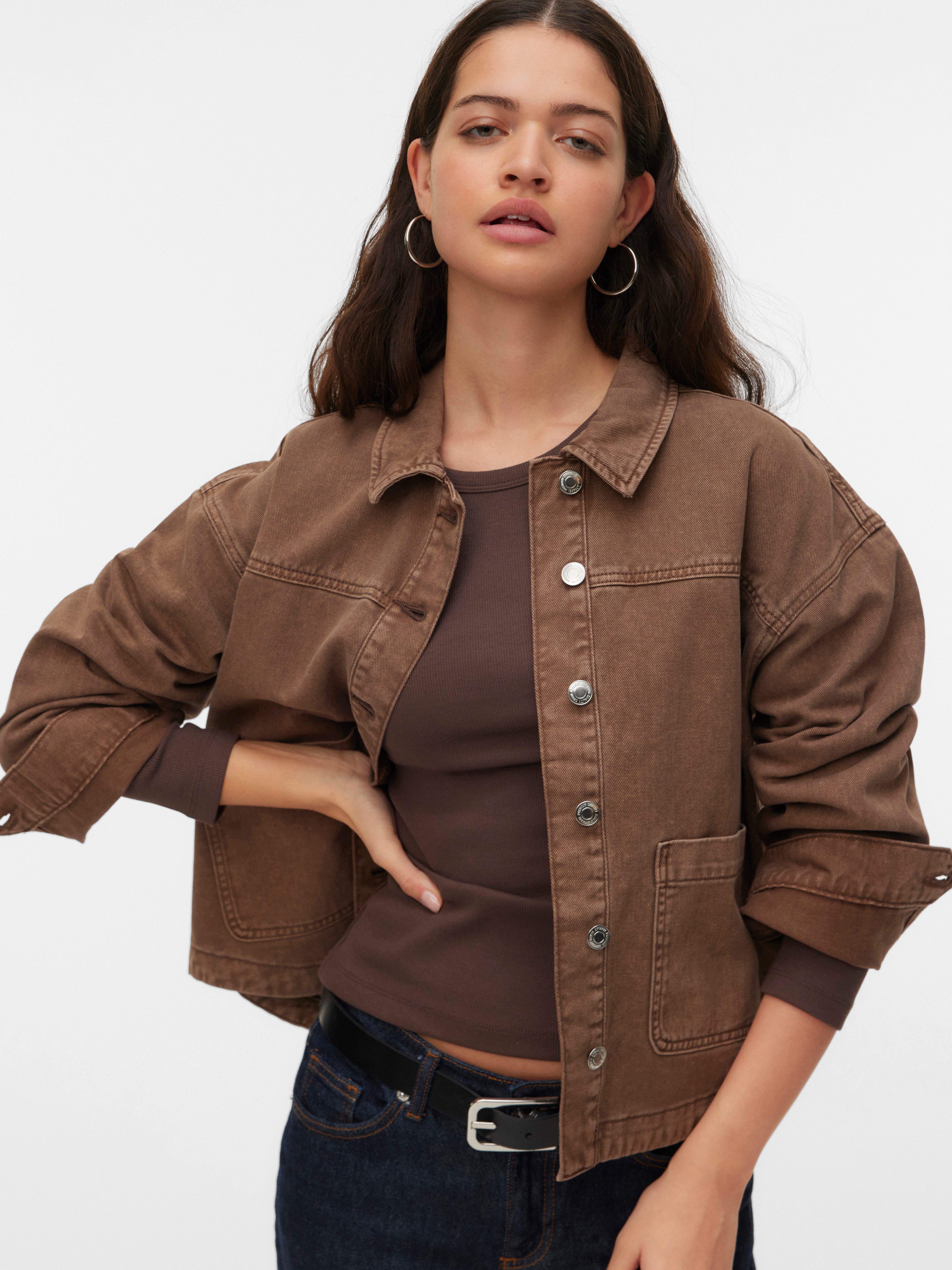 Vero Moda Jeansjacke VMJAMIE LS DENIM SHACKET MIX NOOS Baumwollmischung