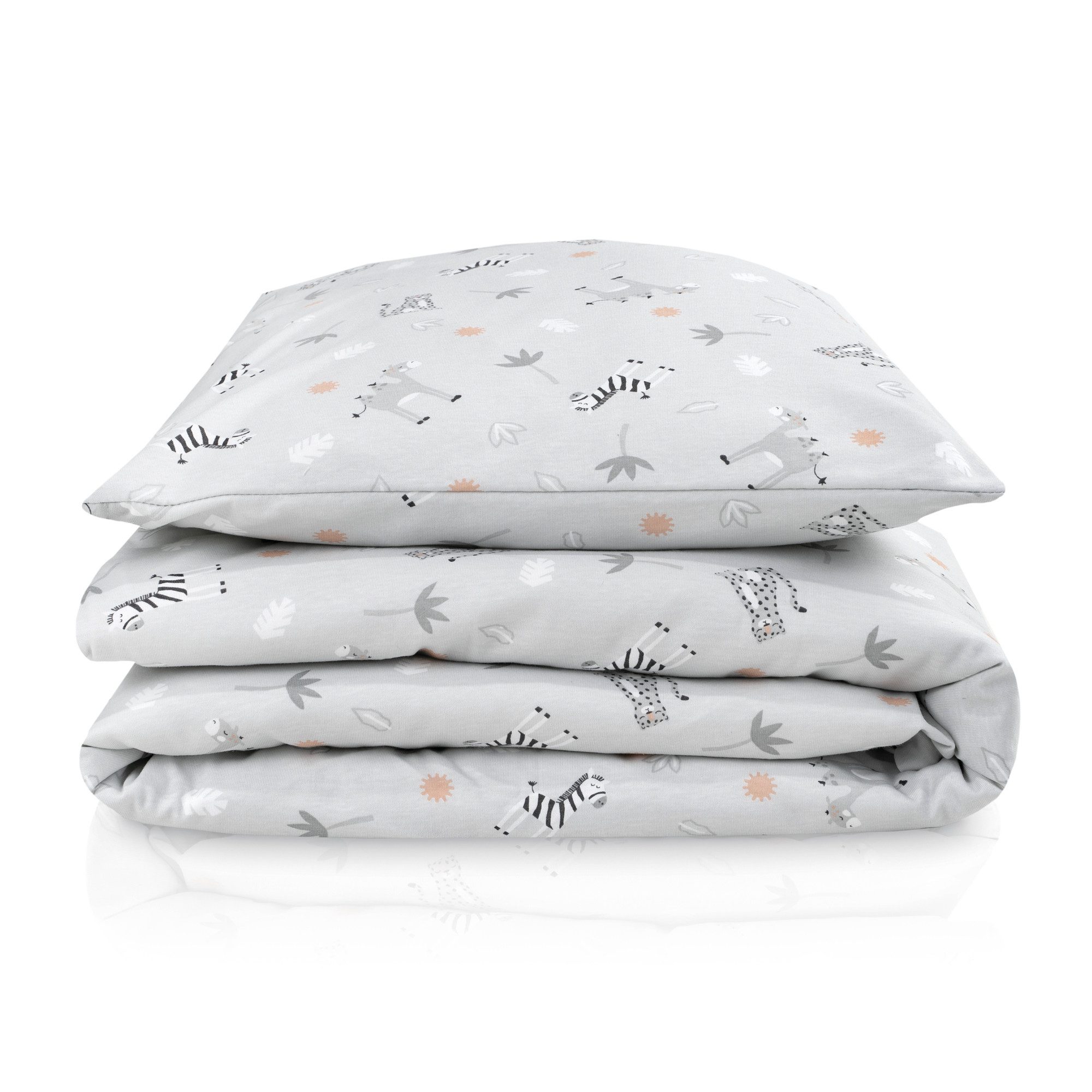 Babybettwäsche Savanne grau Bettwäsche Jersey 100x135+40x60