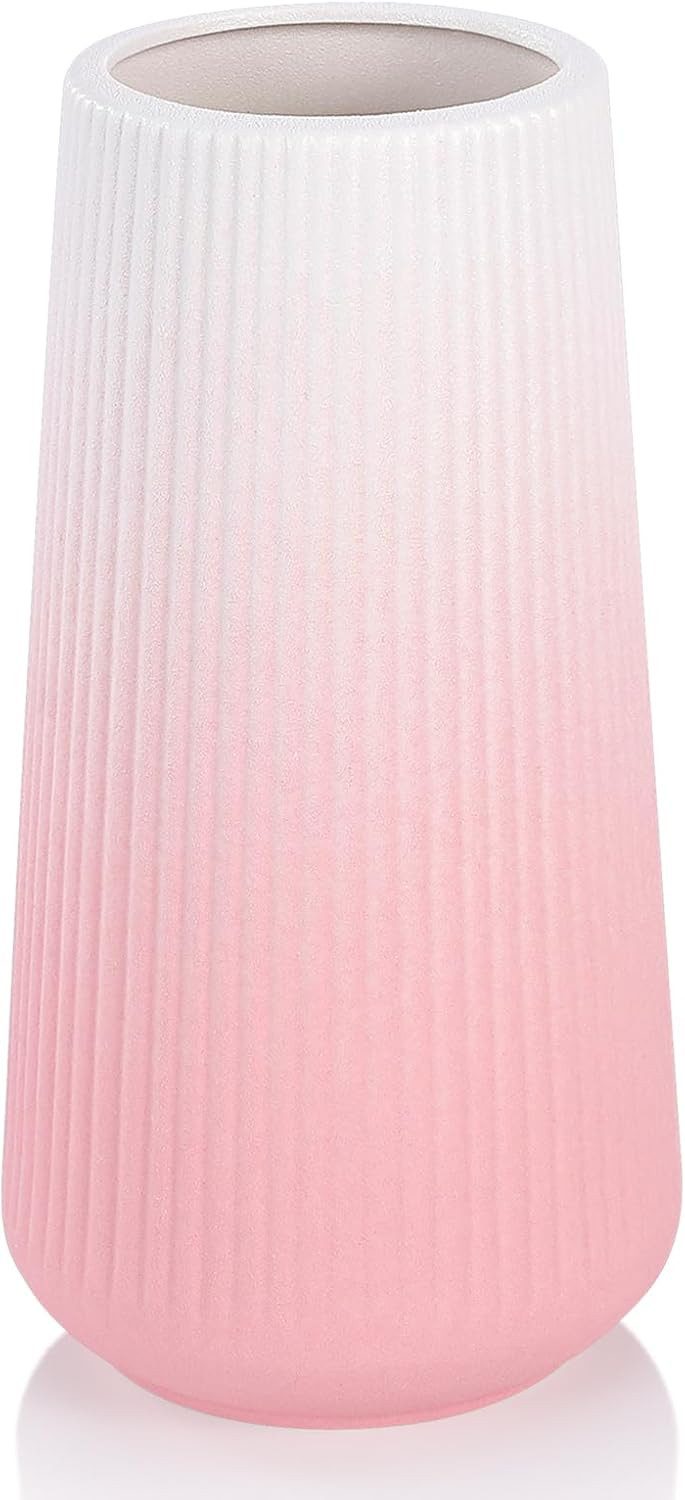 FELIXLEO Dekovase Keramik Vase Blumenvase Pampasgras Deko Rosa (1 St)