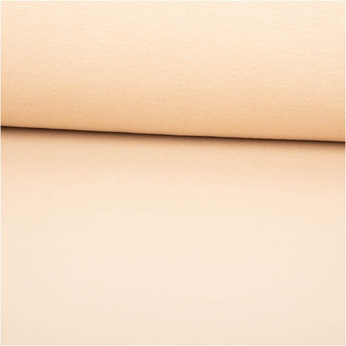 SCHÖNER LEBEN. Stoff Bündchenstoff Meterware Strickschlauch Baumwolle uni beige 35cm, allergikergeeignet