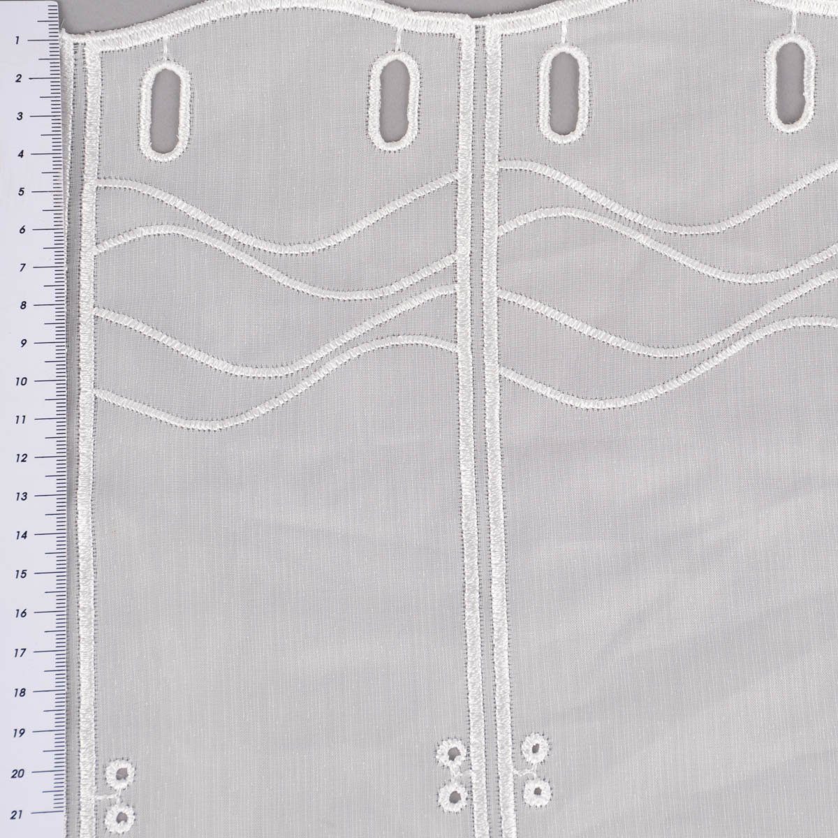 SCHÖNER LEBEN. Stoff Vorhangstoff Voile Meterware Clip-Panneaux Raffrollo Scheibenhänger, bestickt