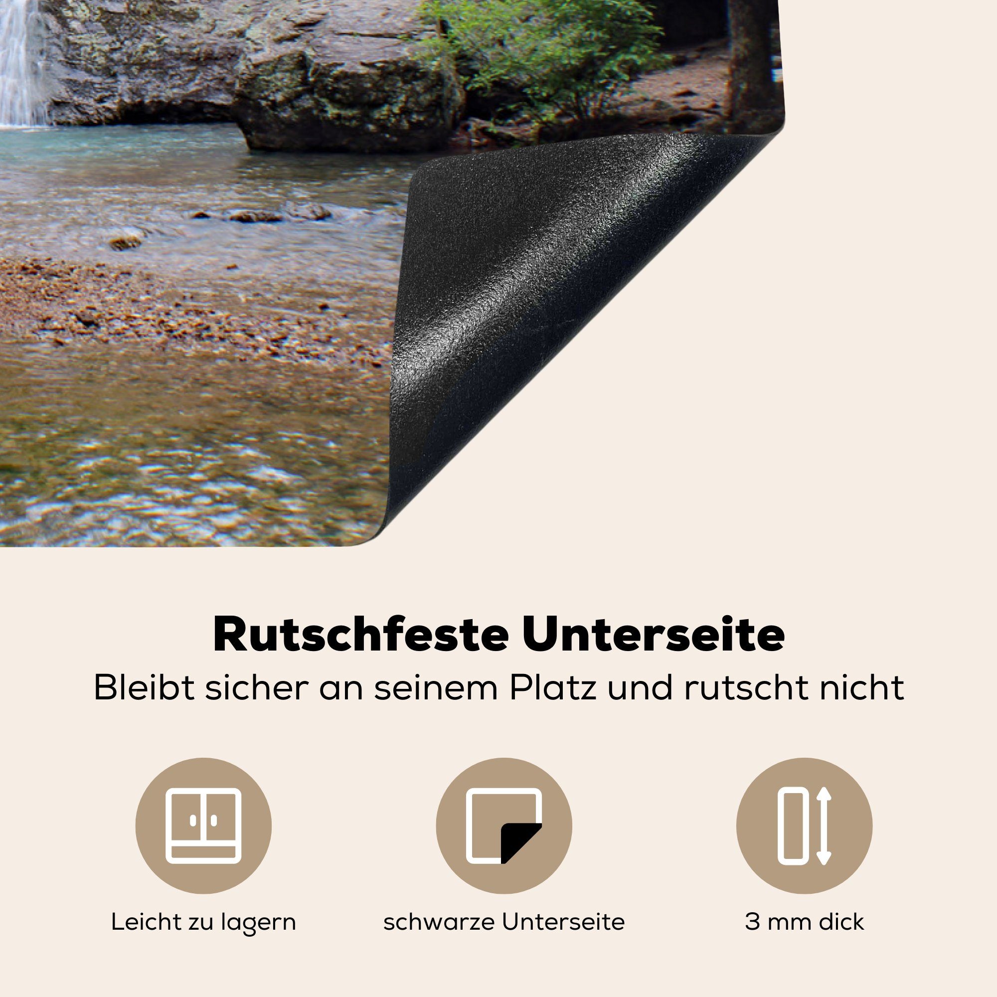 die für Ceranfeldabdeckung 81x52 küche, Arkansas, Herdblende-/Abdeckplatte (1 MuchoWow tlg), Vinyl, Schutz cm, in Induktionskochfeld Wasserfall