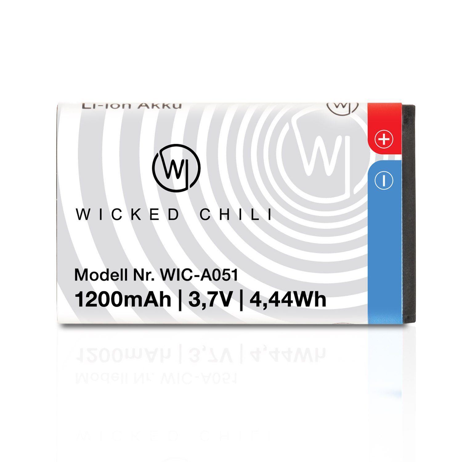 Wicked Chili Ersatz-Akku für Fritz!Fon C6 1,2Ah / 3,7V / 4,44Wh Zusatz-Akku Pro Series (3,7 V), WIC-A051 Zusatzakku für Fritz!Fon C6 - Li-Ion Akku