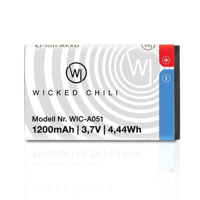 Wicked Chili Ersatz-Akku für Fritz!Fon C6 1,2Ah / 3,7V / 4,44Wh Zusatz-Akku MT-F Pro Series (03. Jul V), WIC-A051 Akku geeignet für AMV Fritz!Fon C6 (bis 19 Stunden Gesprächsd