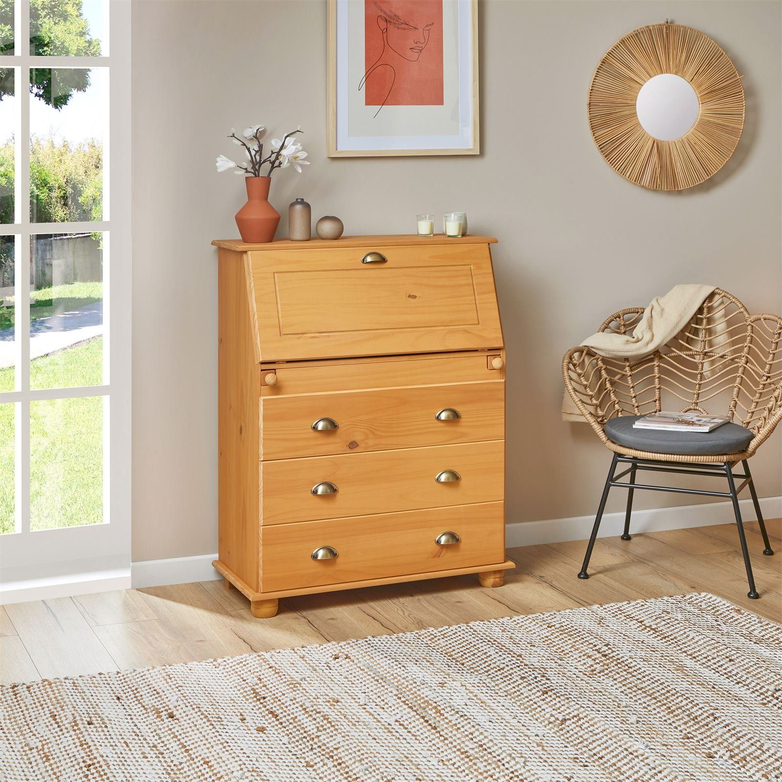 IDIMEX Sekretär GOMES, Sekretär Bürotisch Arbeitstisch mit Klappe 2 Fächer günstig online kaufen