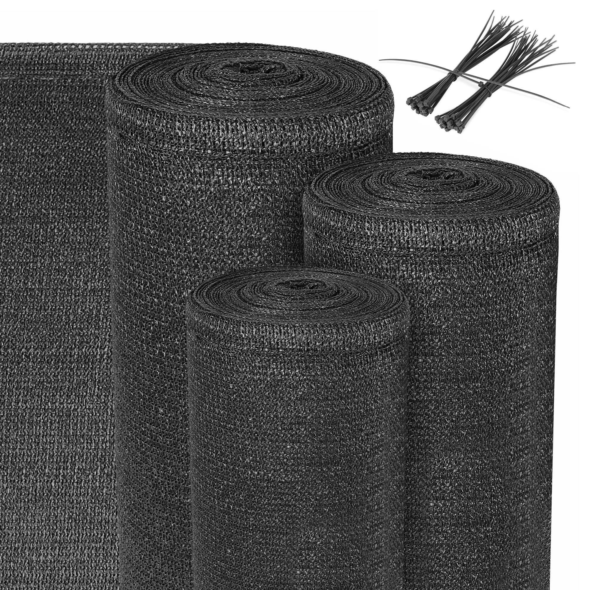 Sol Royal Sichtschutzzaunmatten Schattennetz 10m x 1m Schattiergewebe 165g/m² SG80, Anthrazit, Blickdichter Sonnenschutz mit UV-Schutz mit Kabelbinder HDPE