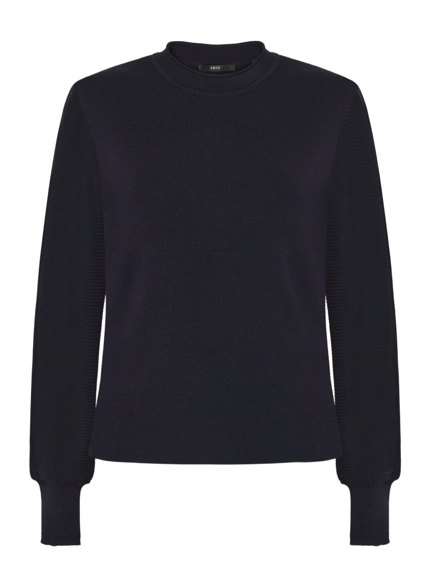 Zero Langarmshirt schwarz,Casual,Viskose,Unifarben,Rundhals,Lang,Regular Fit