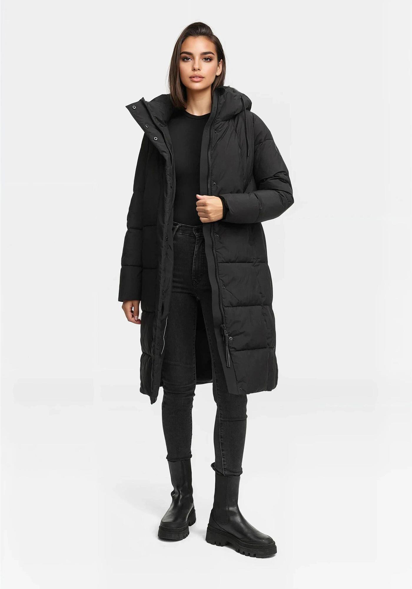 Marikoo Winterjacke Tabiaa Bewegungsschlitz am unteren Saum