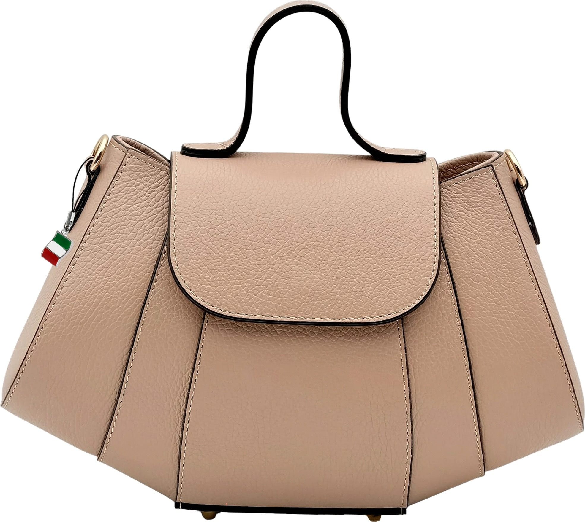 FLORENCE Schultertasche Florence Damen Schultertasche Echtleder (Schultertasche), Damen Schultertasche Leder, altrosa ca. 28cm