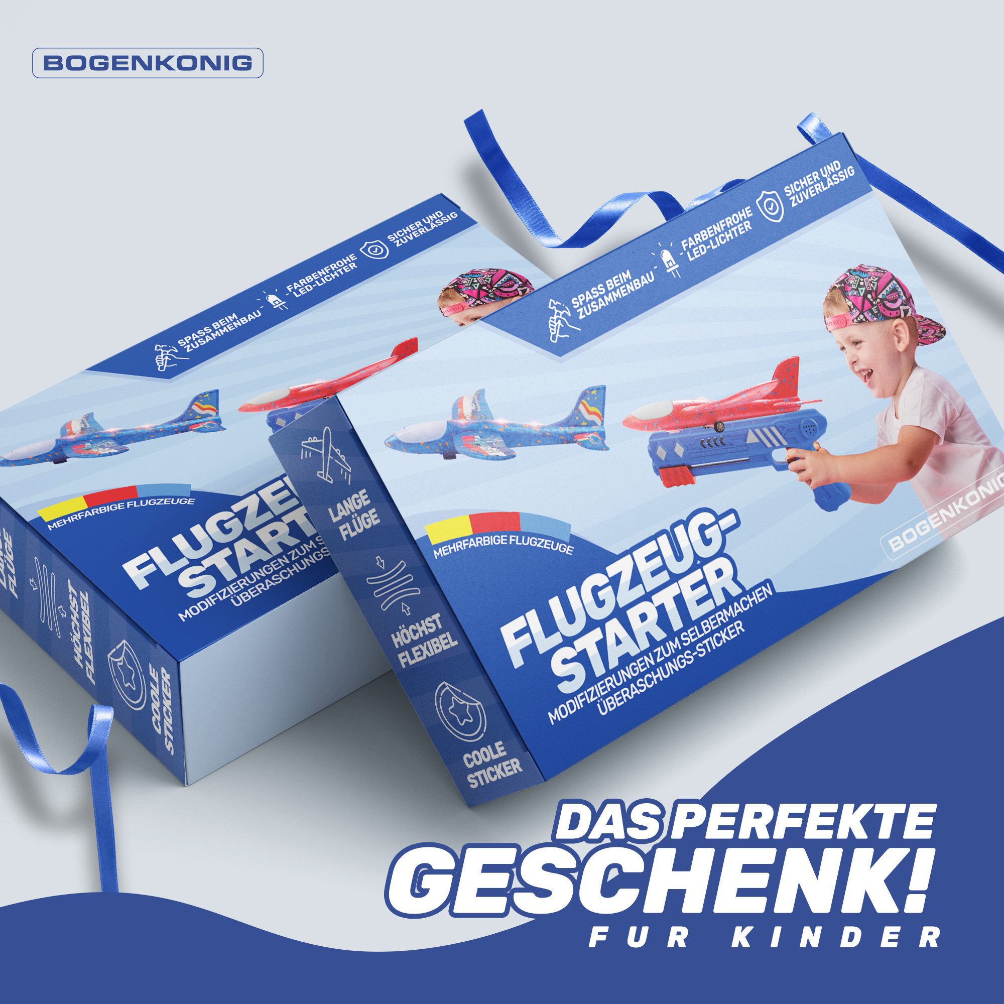 Bogenkönig Spielzeug-Flugzeug mit 3 Flugzeugen Launcher