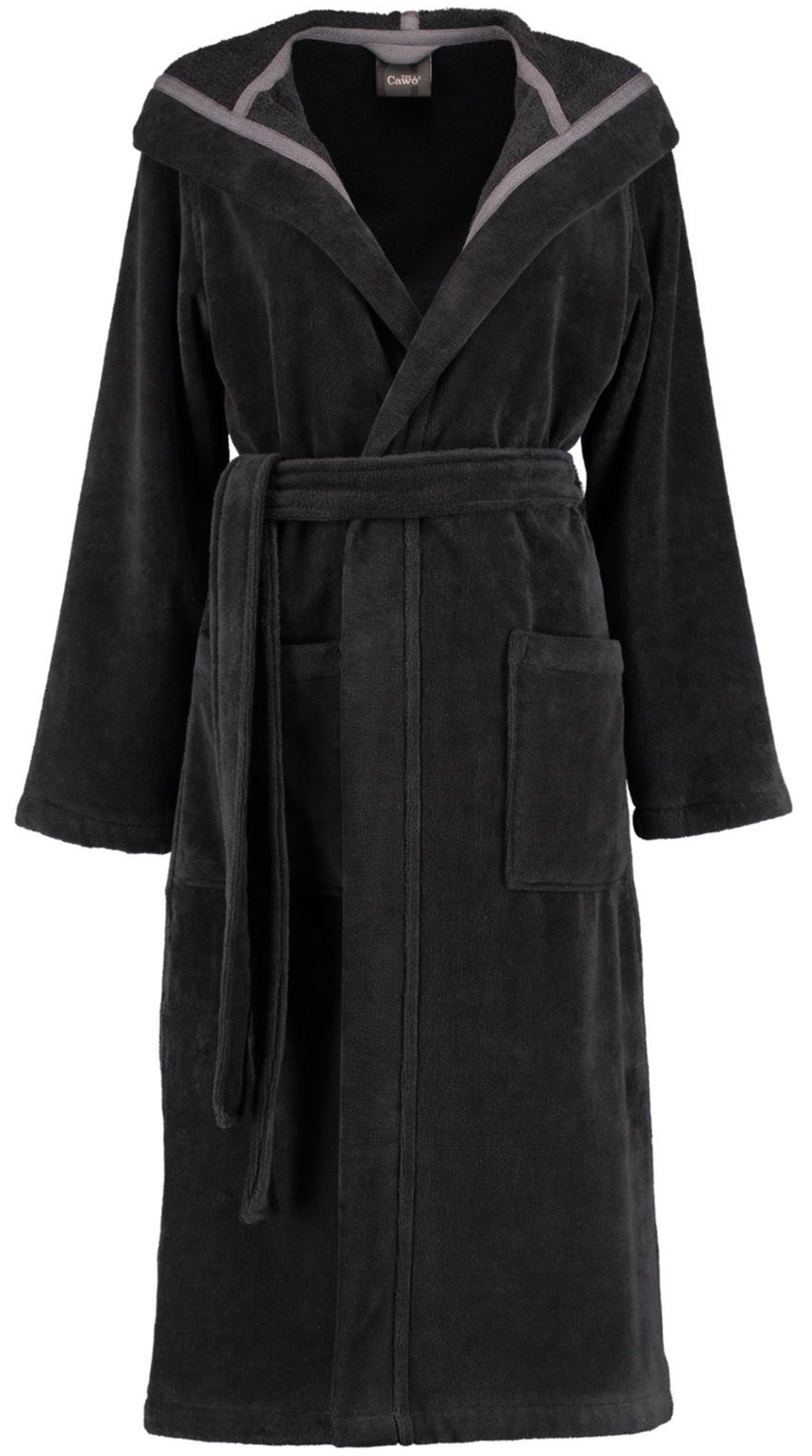 Cawö Damenbademantel, Frotteevelours, Kapuze, Gürtel, Mit Kapuze günstig online kaufen