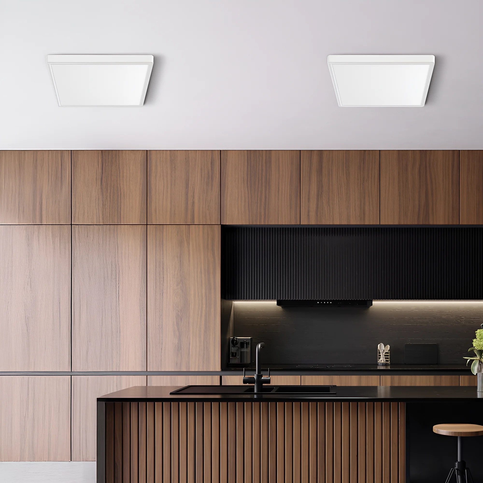 Braytron LED Deckenleuchte Panel eckig ultraflach 36W 2600lm 40x40cm 3in1 CCT, LED fest integriert, Neutralweiß, Kaltweiß, Warmweiß, Farbtemperatur einstellbar (3in1 CCT)