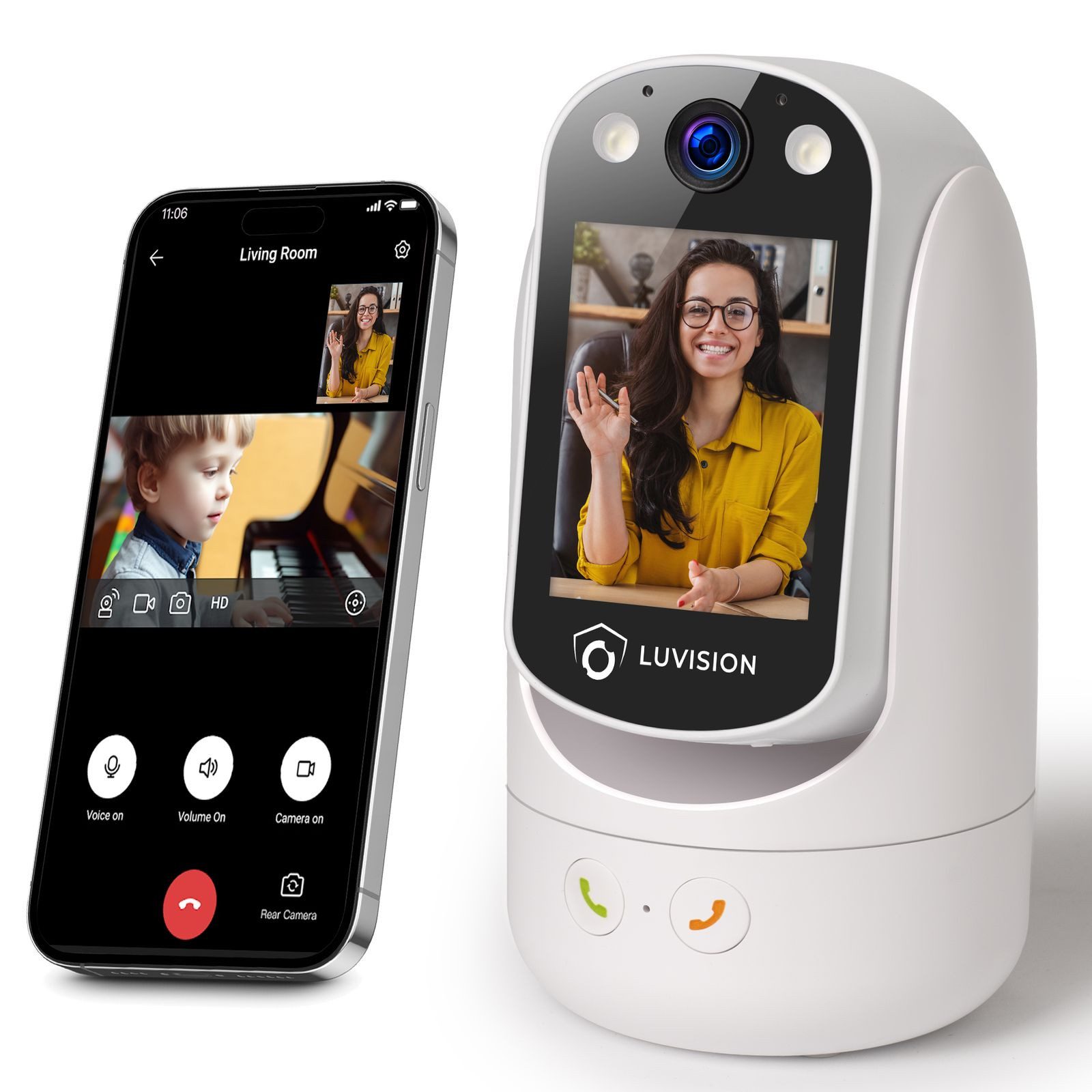 LUVISION Überwachungskamera C20 (Innenbereich, 1-tlg., WLAN PTZ Überwachung Kamera Autotracking Nachtsicht, Senioren, Baby, Mikrofon, 2-Wege Audio, App)