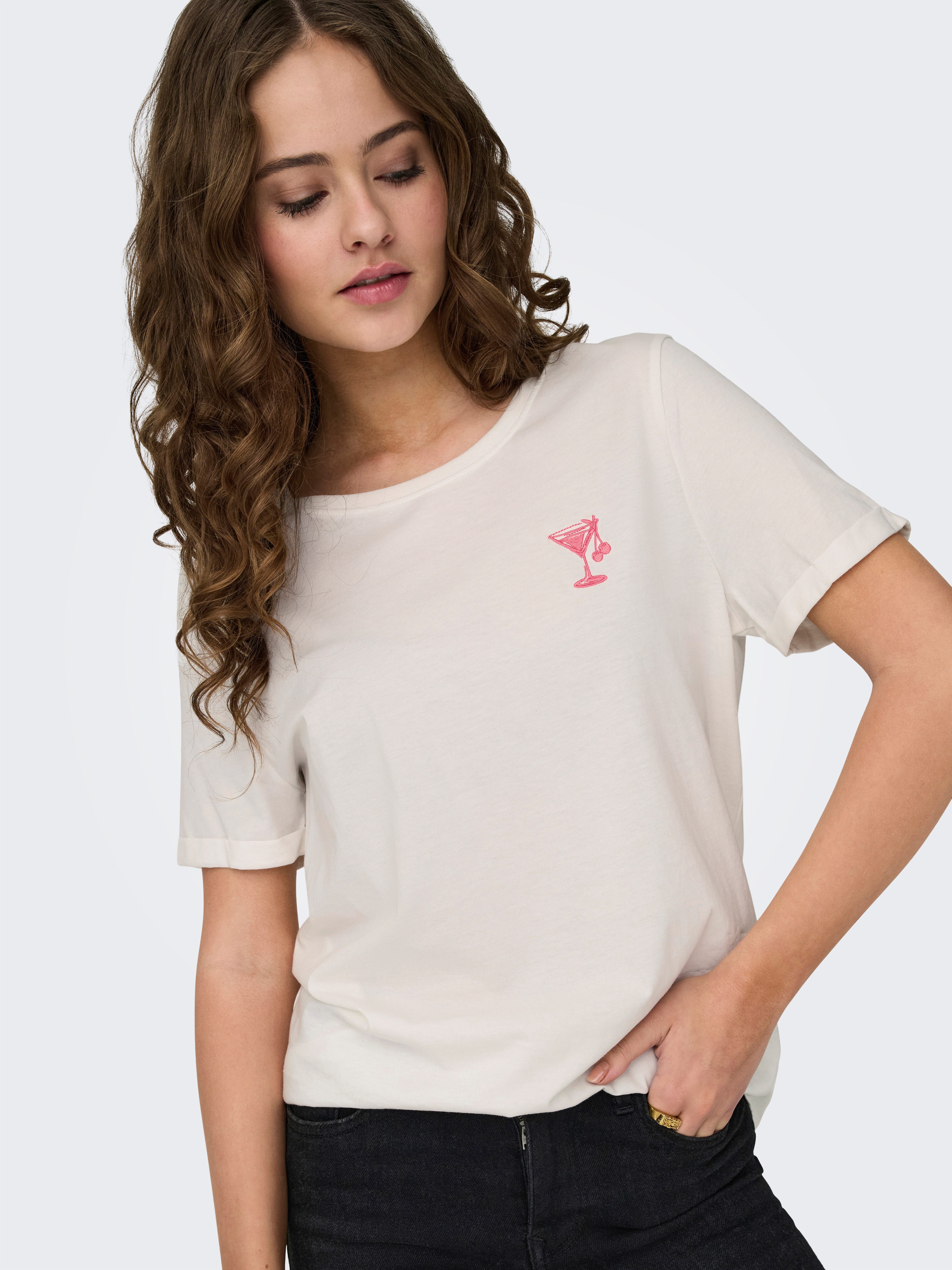 ONLY Kurzarmshirt ONLGITTE LIFE REG S/S günstig online kaufen
