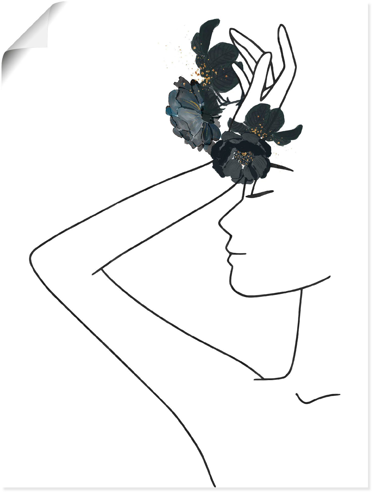 Wandbild Artland versch. Leinwandbild, Moderne in Poster Mädchen oder I, St), LineArt Wandaufkleber Modebilder als Alubild, (1 Größen