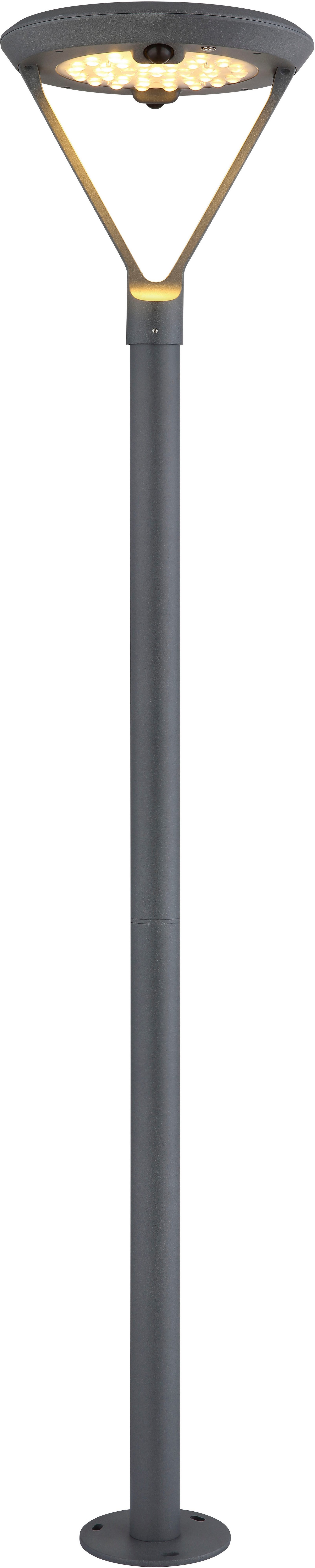 GLOBO LIGHTING LED Solarleuchte SOLARLEUCHTE ALUMINIUM DRUCKGUSS GRAU, 1XLED, LED fest integriert, Warmweiß, Solar Garten Terrasse Außenbeleuchtung Dekoleuchten