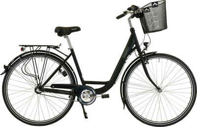 HAWK Bikes Cityrad HAWK City Wave Premium Plus Black, 3 Gang Shimano Nexus Schaltwerk