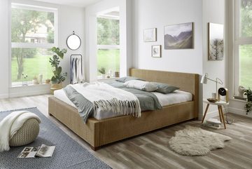 SAM® Massivholzbett Ariana, Doppelbett aus geflochtenem Loom, sehr robust, Handfertigung