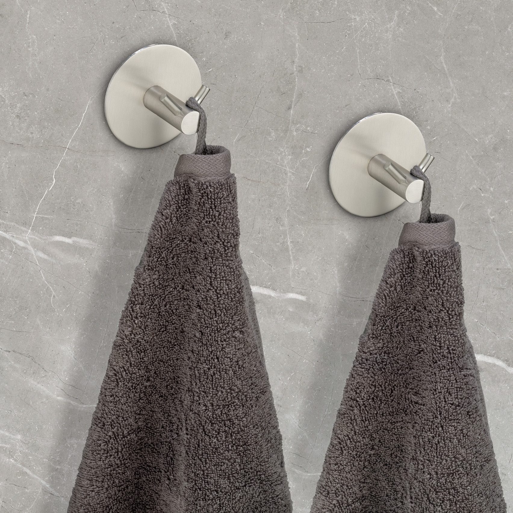 SCHÖNER WOHNEN-Kollektion Настенные крючки »Duo Meleto«, Badezimmer, (2-St), Doppel-Badhaken aus rostfreiem Edelstahl, zum Kleben oder Bohren