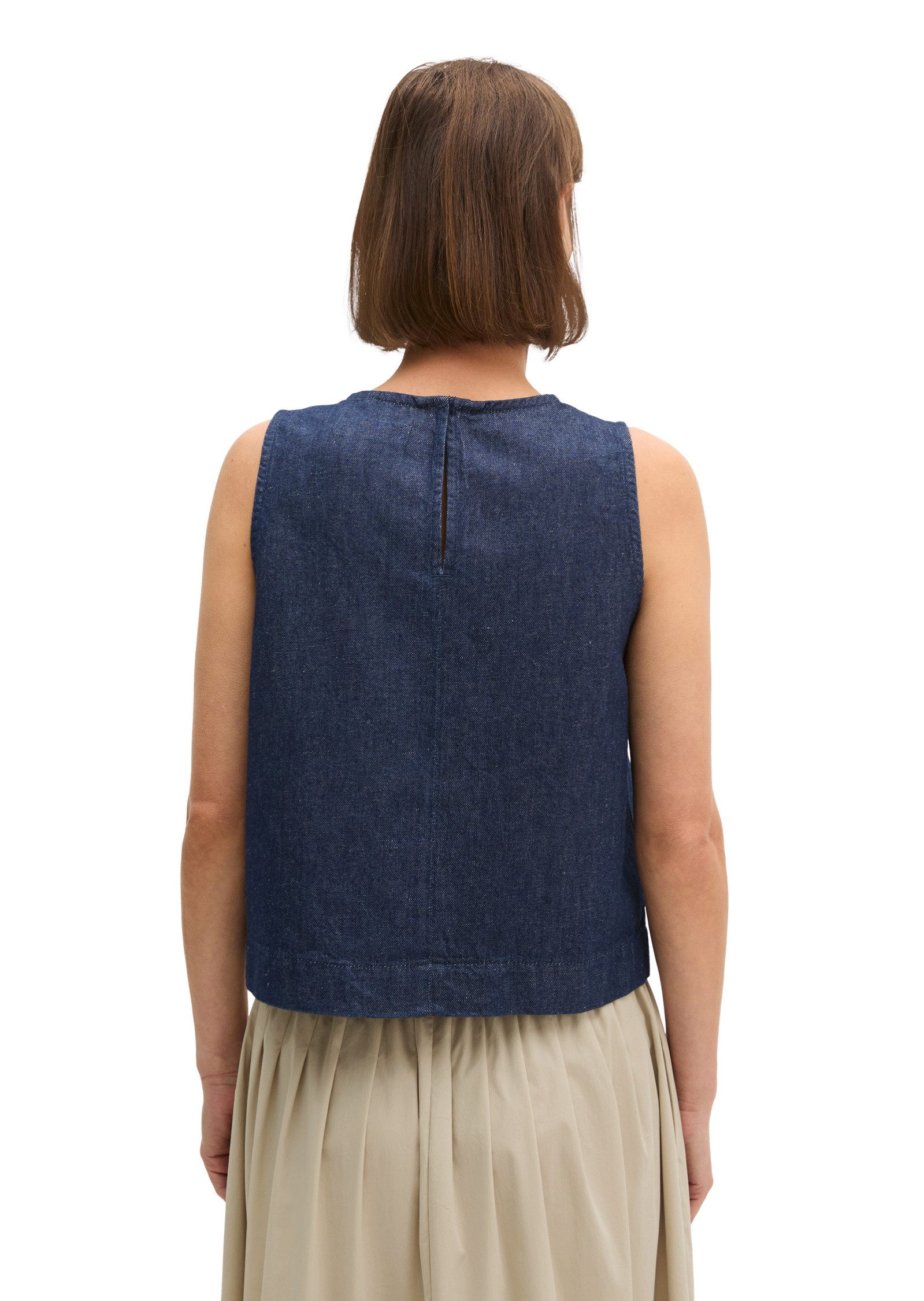Marc O'Polo Jeansbluse aus Organic-Cotton-Leinen-Mix