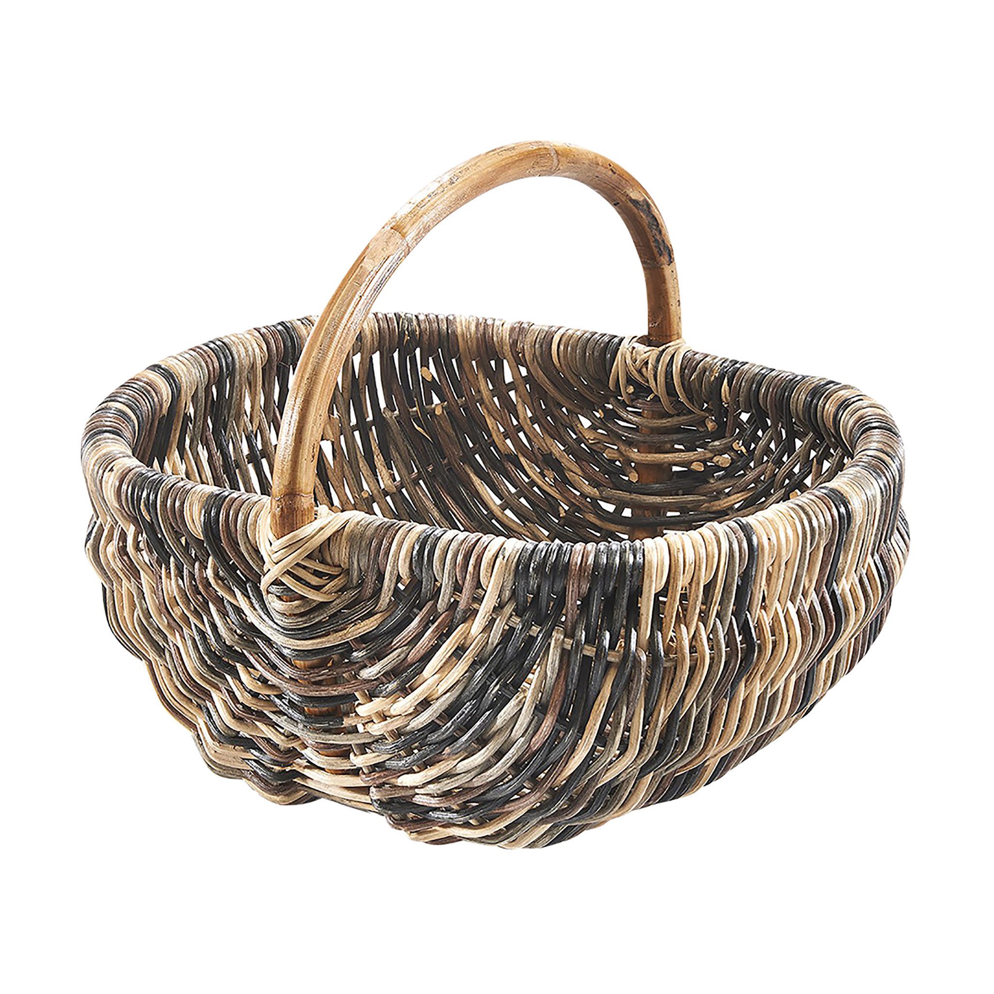 Kobolo Einkaufskorb Rattankorb Henkelkorb in multicolor hellbraun günstig online kaufen