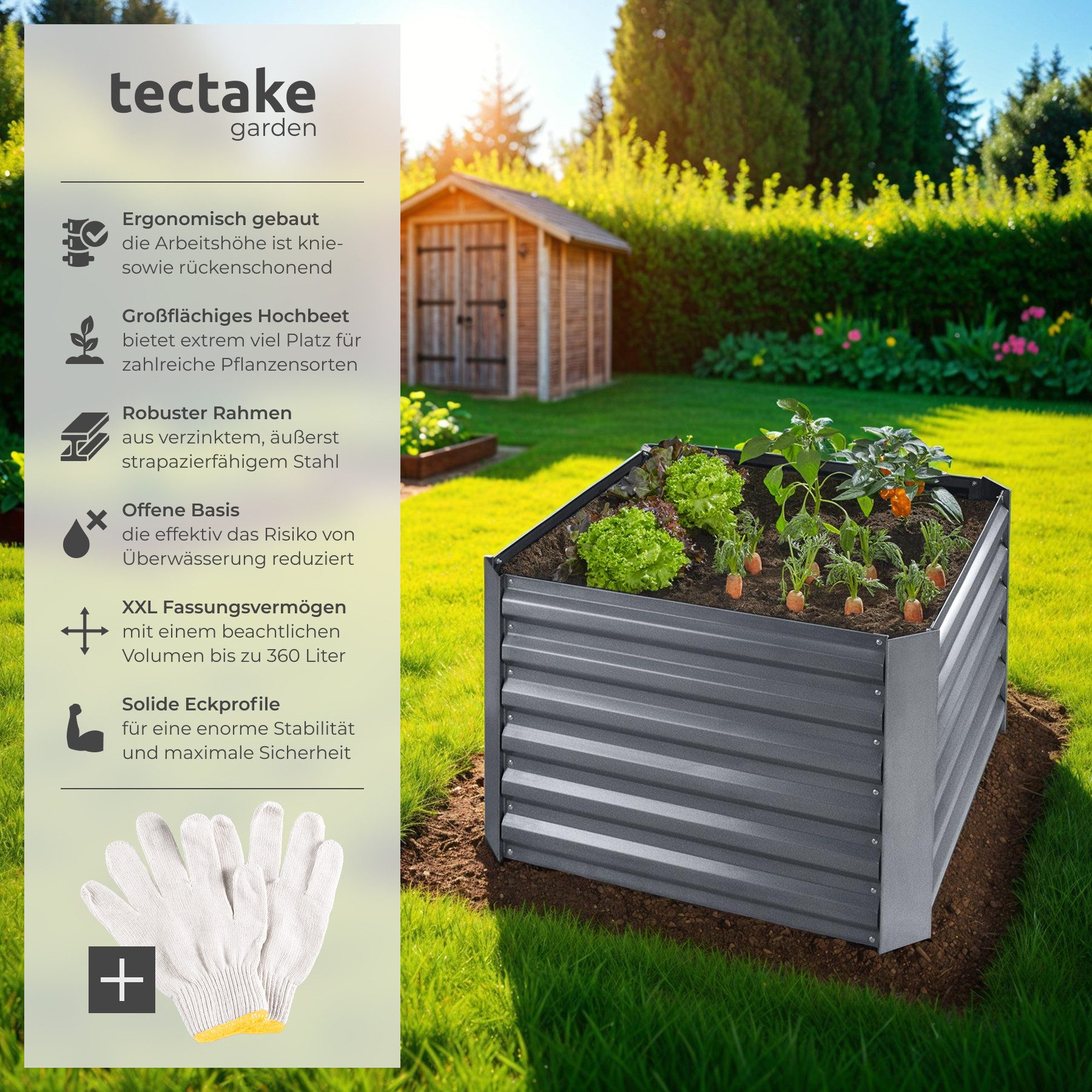 tectake Hochbeet Pflanzenkasten Artemisia 360l verzinkt günstig online kaufen