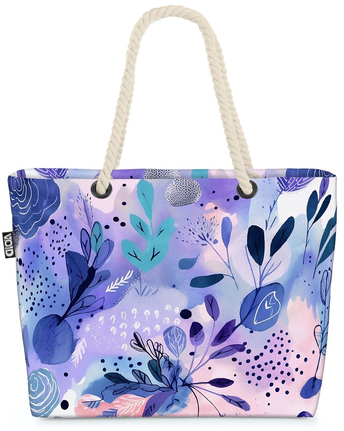 Blumen Pflanzen Lila Z Lila VOID Blumen Illustration (1-tlg), Strandtasche Pflanzen Illustration