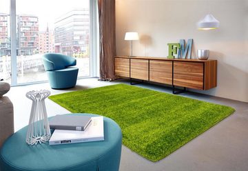 Teppich Teppich in grün aus 100% Polyester - 130x67x4cm (LxBxH), möbelando, rechteckig, Höhe: 4 mm, grün