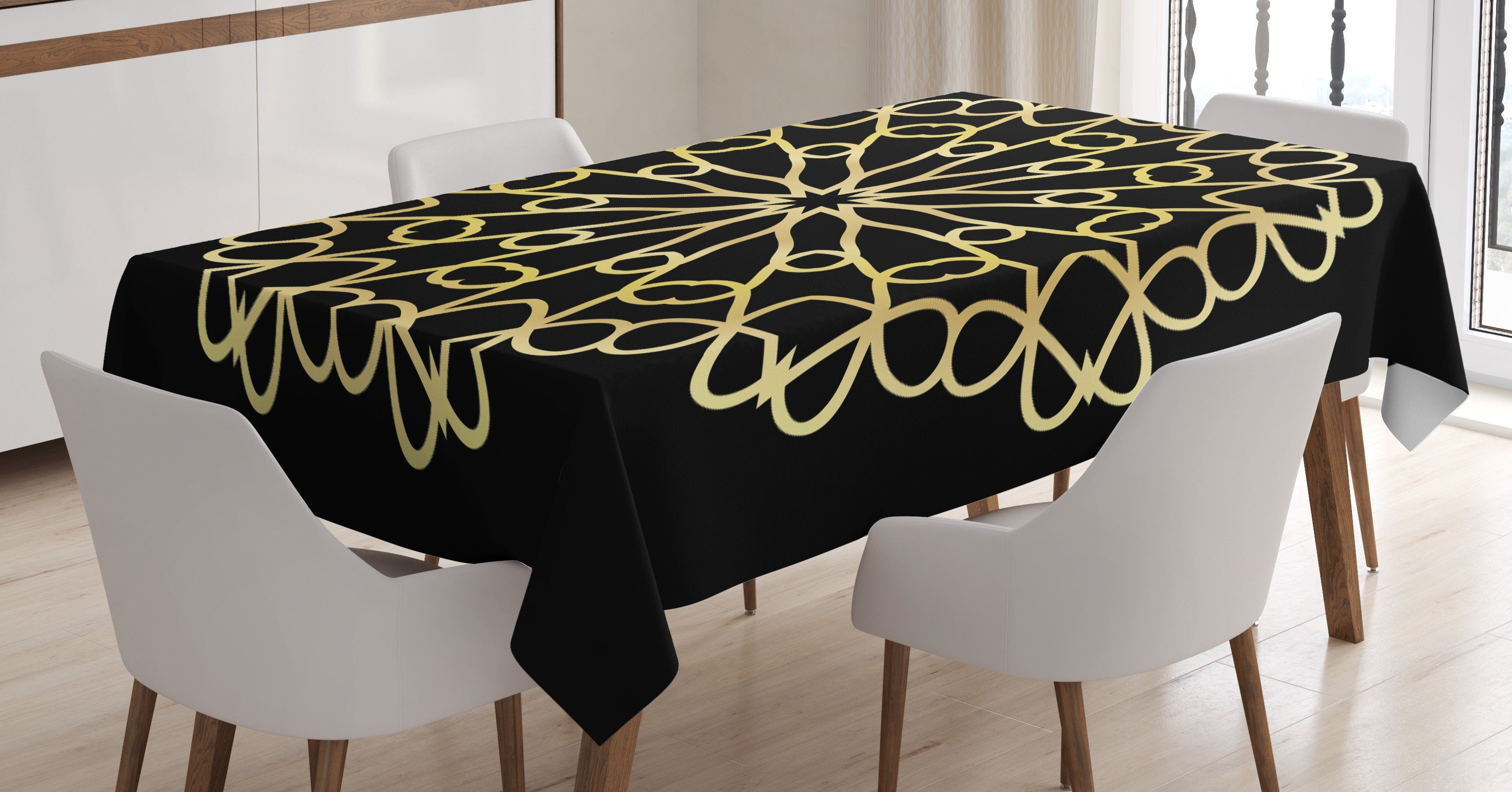 Abstrakte Mandala Bereich Abakuhaus Klare Waschbar Konzept Außen Farbfest Tischdecke Für modernes Farben, den geeignet