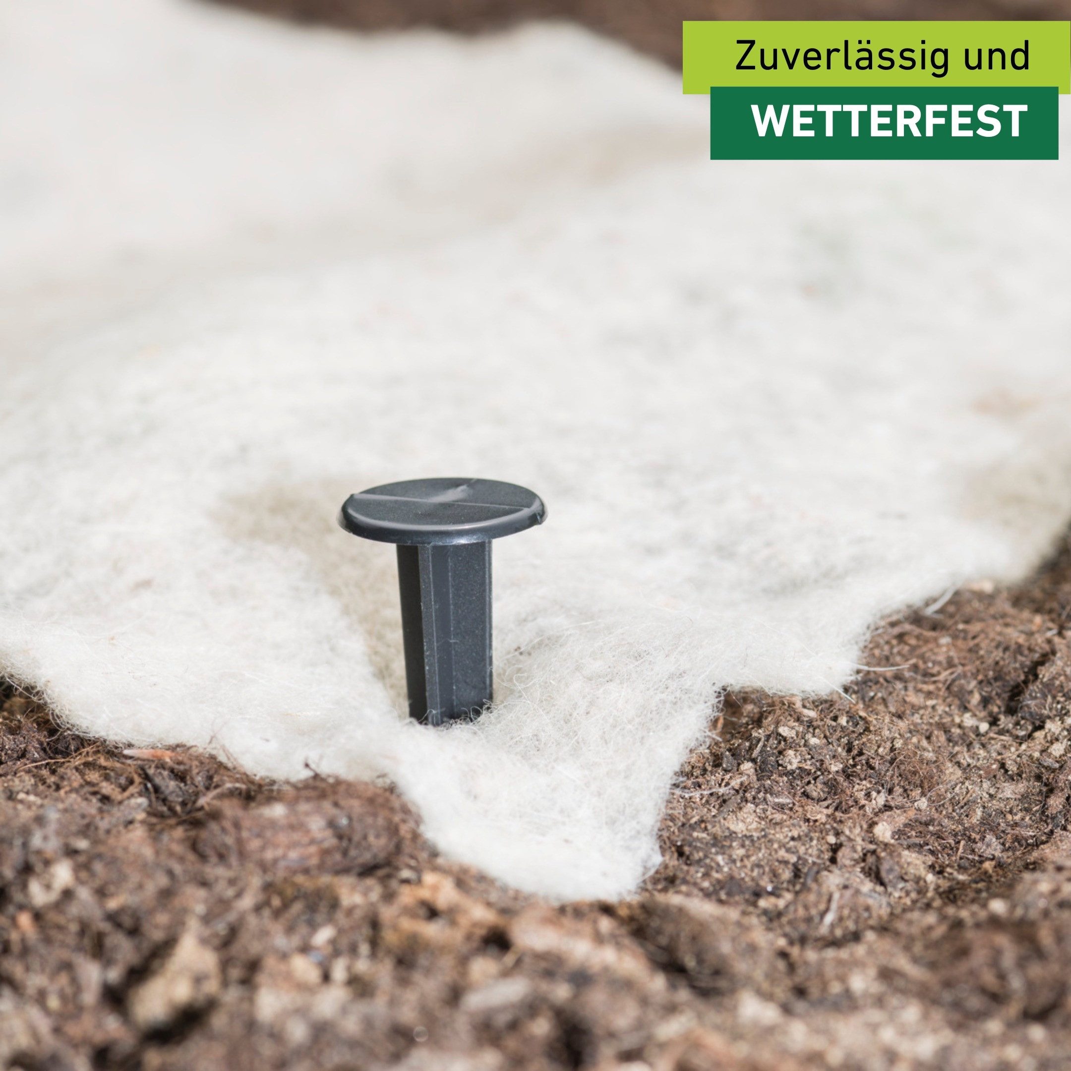 Windhager Gartenvlies Hallterung wiederverwendbar mit Widerhaken, 10 Stk., (Packung, 10-St), Folien- und Vlieshalter, Kunststoff, 11,5 cm, schwarz