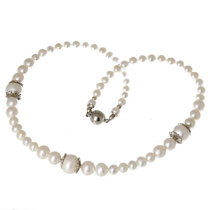 Bella Carina Perlenkette Kette mit echten Süßwasser Perlen verziert mit echten Perlen