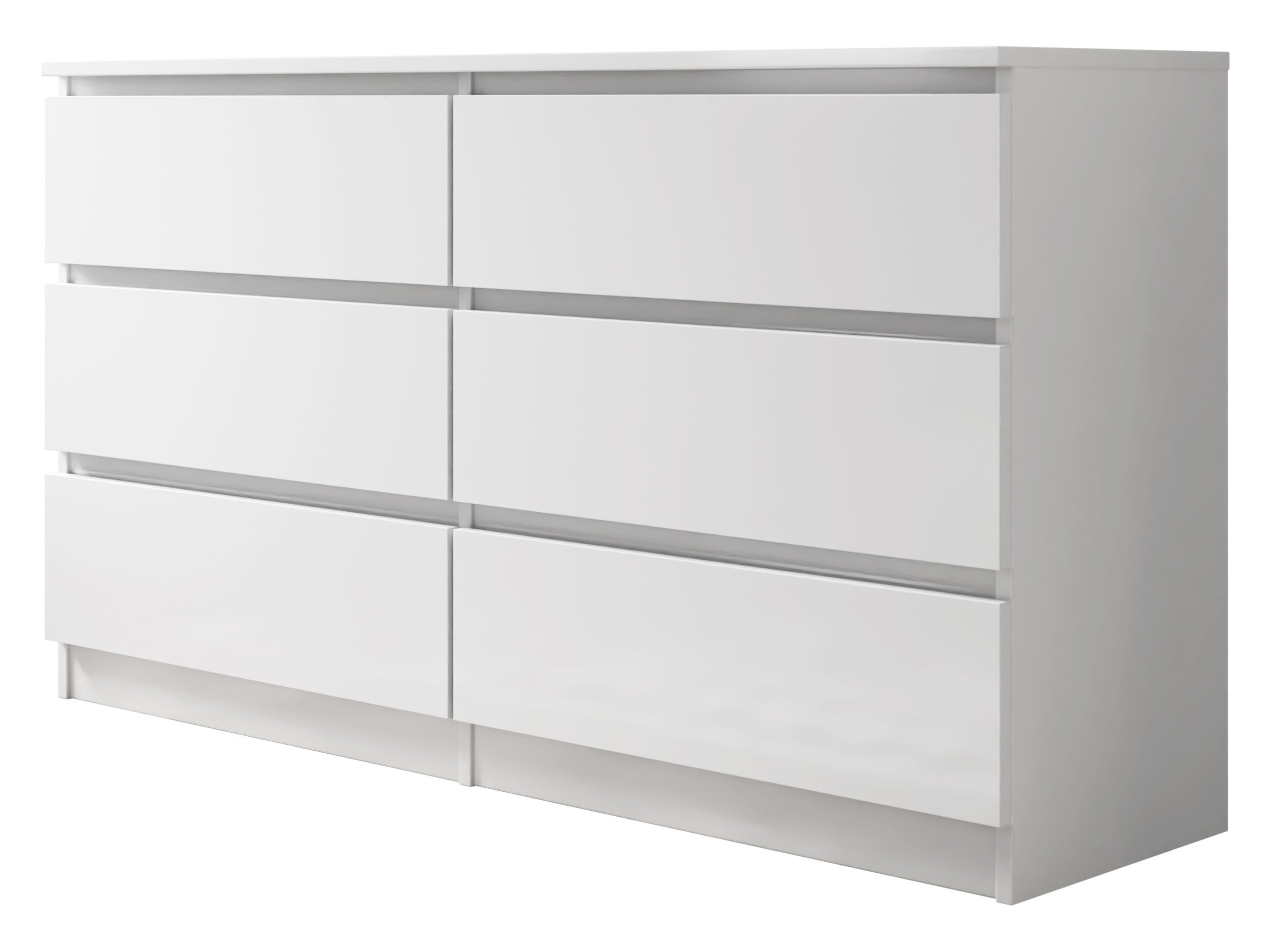 MIRJAN24 Kommode Malwa M6 140 (mit 6 Schubladen), grifflose Öffnungssystem, geräumiger Schubladen