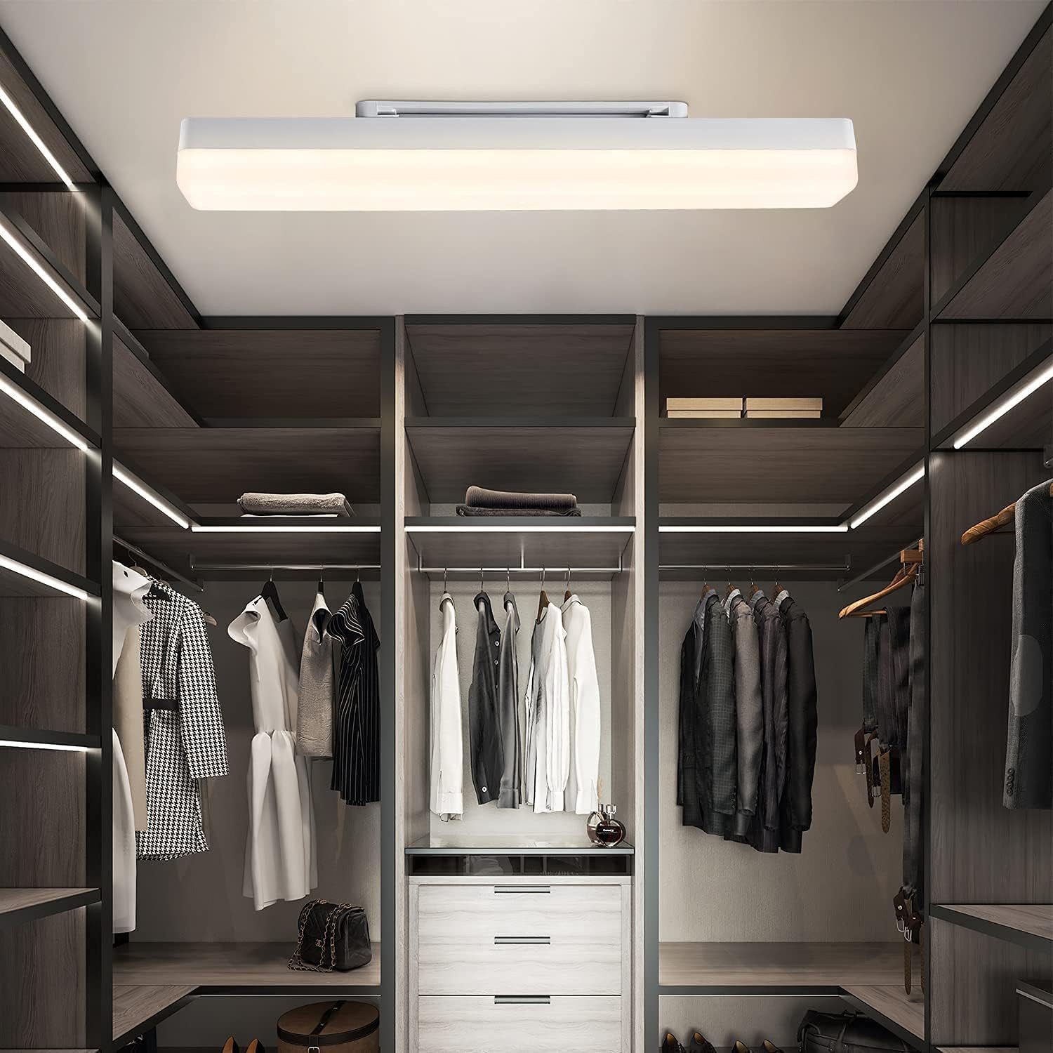 Nettlife LED Deckenleuchte weiß Licht hocheffiziente Lichtverteilung 20/40/60/90CM 4000K, LED fest integriert, Küche Wohnzimmer Schlafzimmer Esszimmer Balkon Fl – Bild 5 von 5
