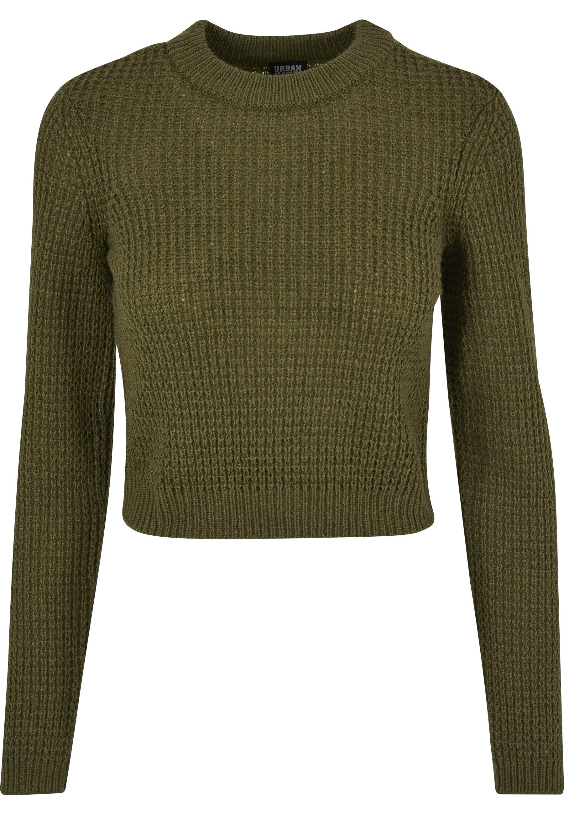 URBAN CLASSICS Fleecepullover Urban Classics Damen Ladies Short Waffle Sweater (1-tlg)