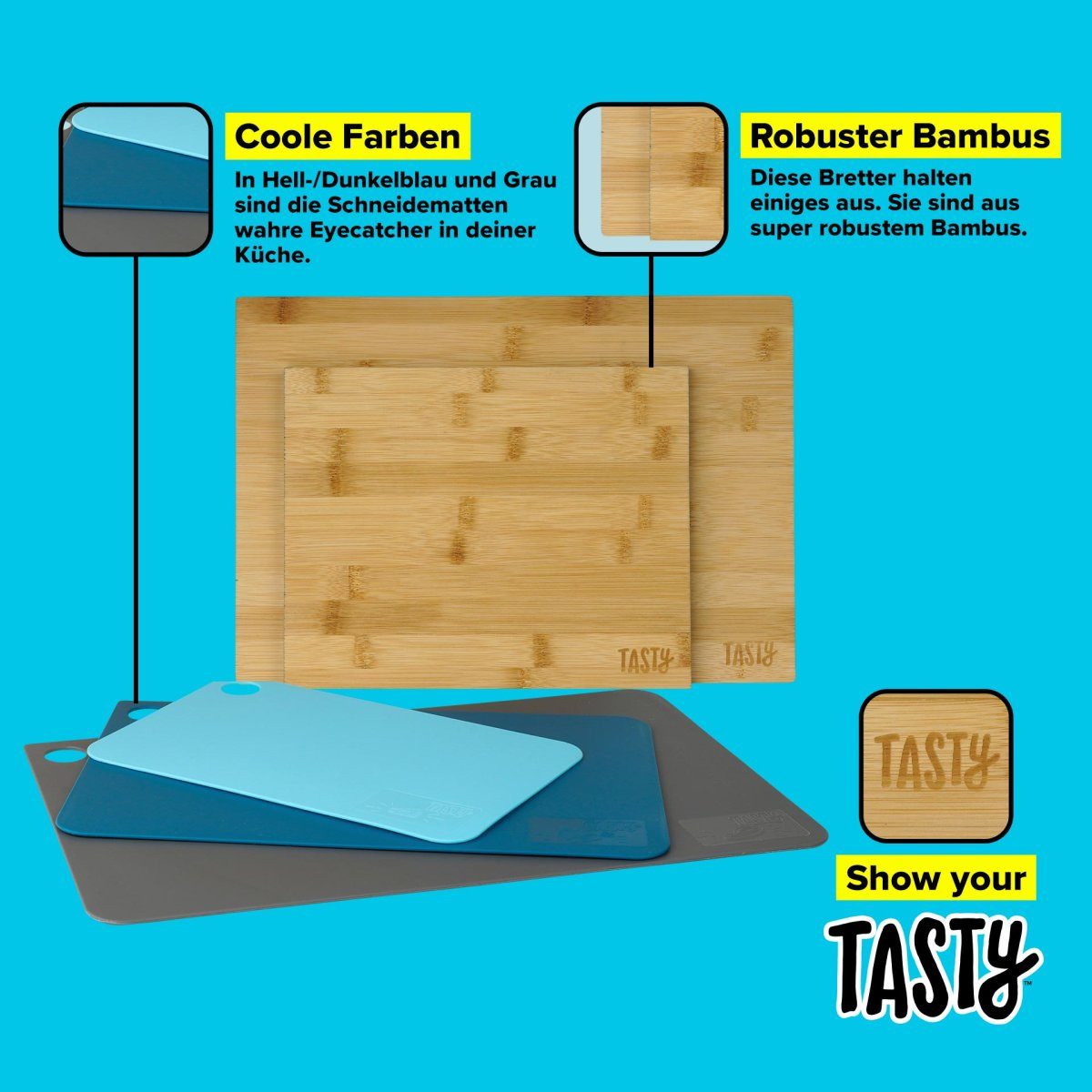 Tasty Schneidebrett Schneidebretter-Set, 5-tlg.