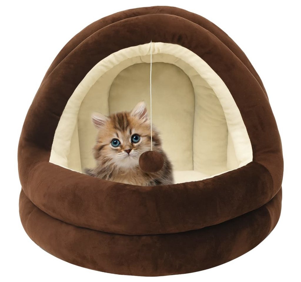 Thumbnail - vidaXL Katzenliege, Katzenbett 50x50x45 cm Braun und Creme
