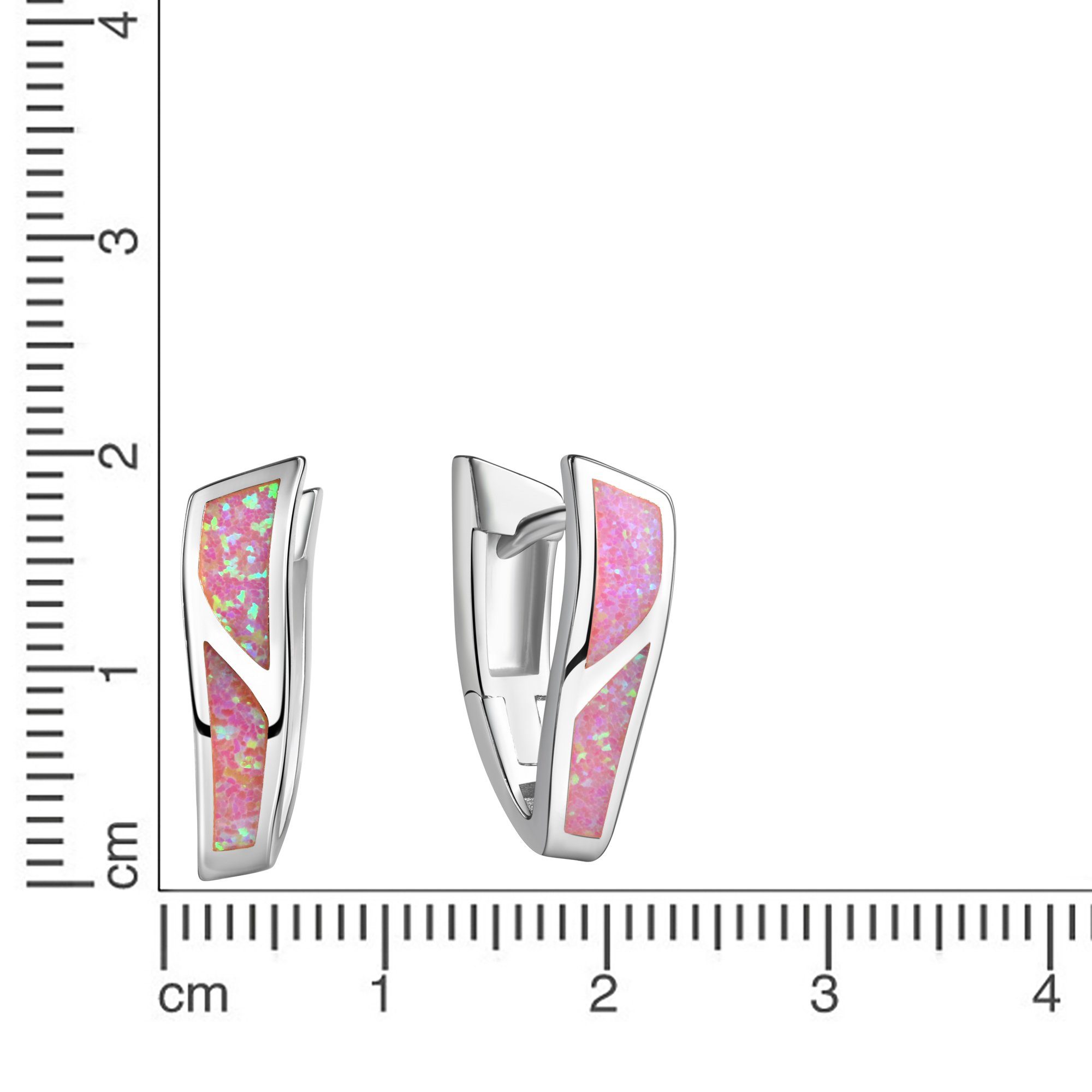 Vivance Paar Creolen 925-Sterling Silber rhodiniert synth. Opal pink günstig online kaufen