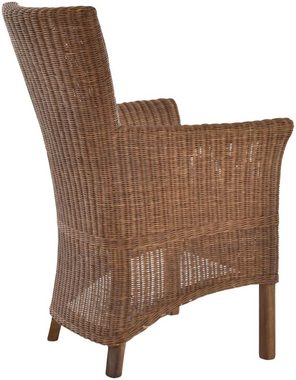 Krines Home Esszimmerstuhl 2er Set Rattan Stühle Esszimmerstuhl Rattanstuhl mit Armlehne (2er-Set, 2 St), Esszimmer, auf Holzrahmen geflochten