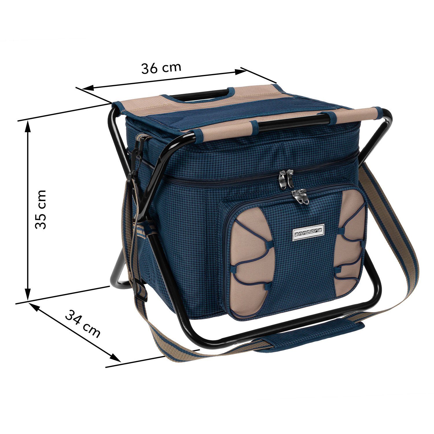 ohne stabil Partyhocker Picknickkorb Pickicktasche Campinghocker INhalt extra blau anndora