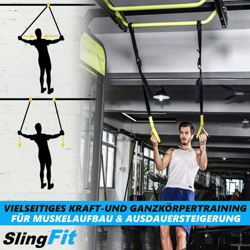 Schlingentrainer-Set Sling Trainer Straps Suspension Schlingentrainer Widerstandsbänder Fitnessbänder, SlingFit MAVURA