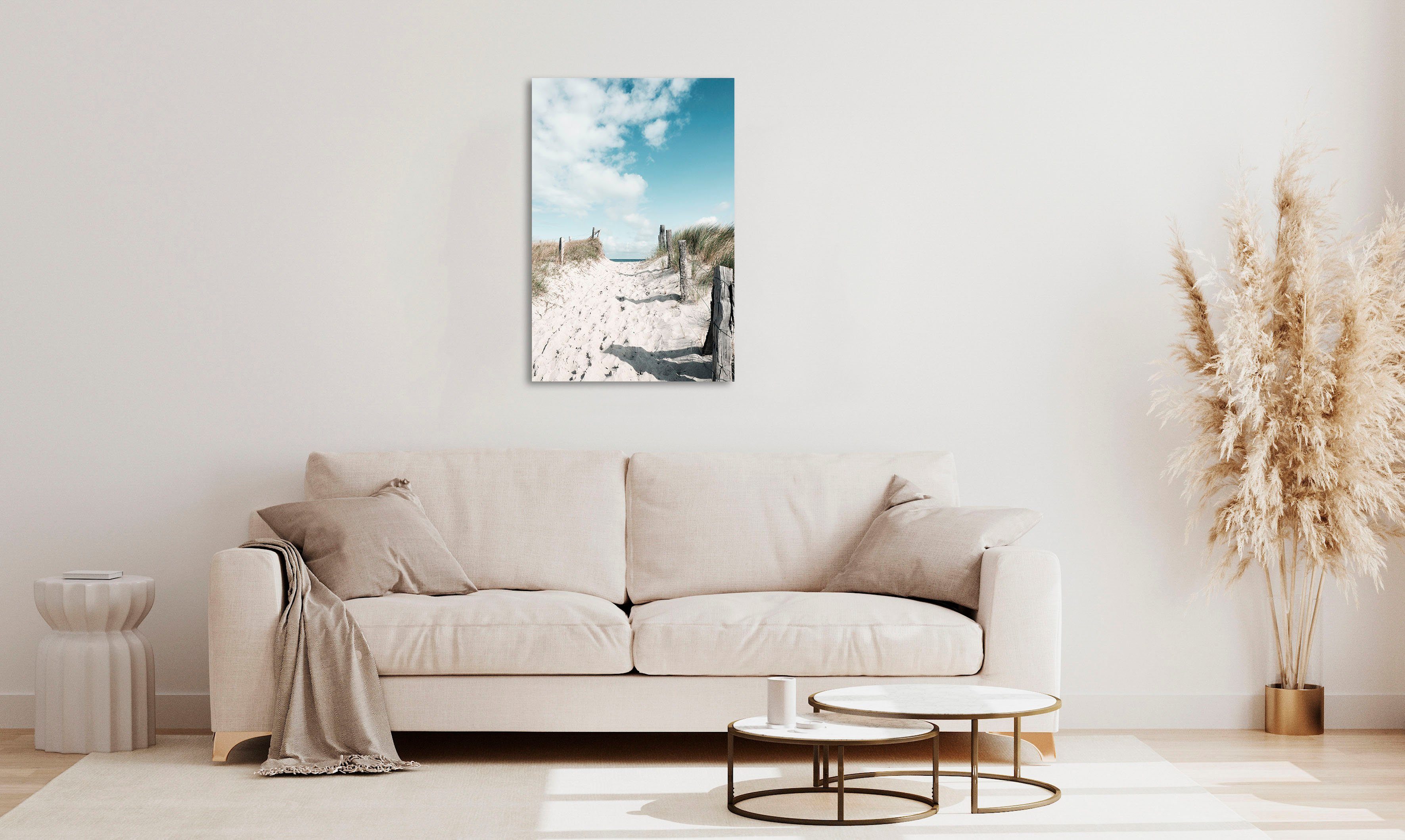 queence Acrylglasbild Exeter, Deutschland, Düne, Gräser, Himmel, Meer, Meer Bilder, Spa, Steg, Strand (1 St), Fine Art-Print in Galeriequalität