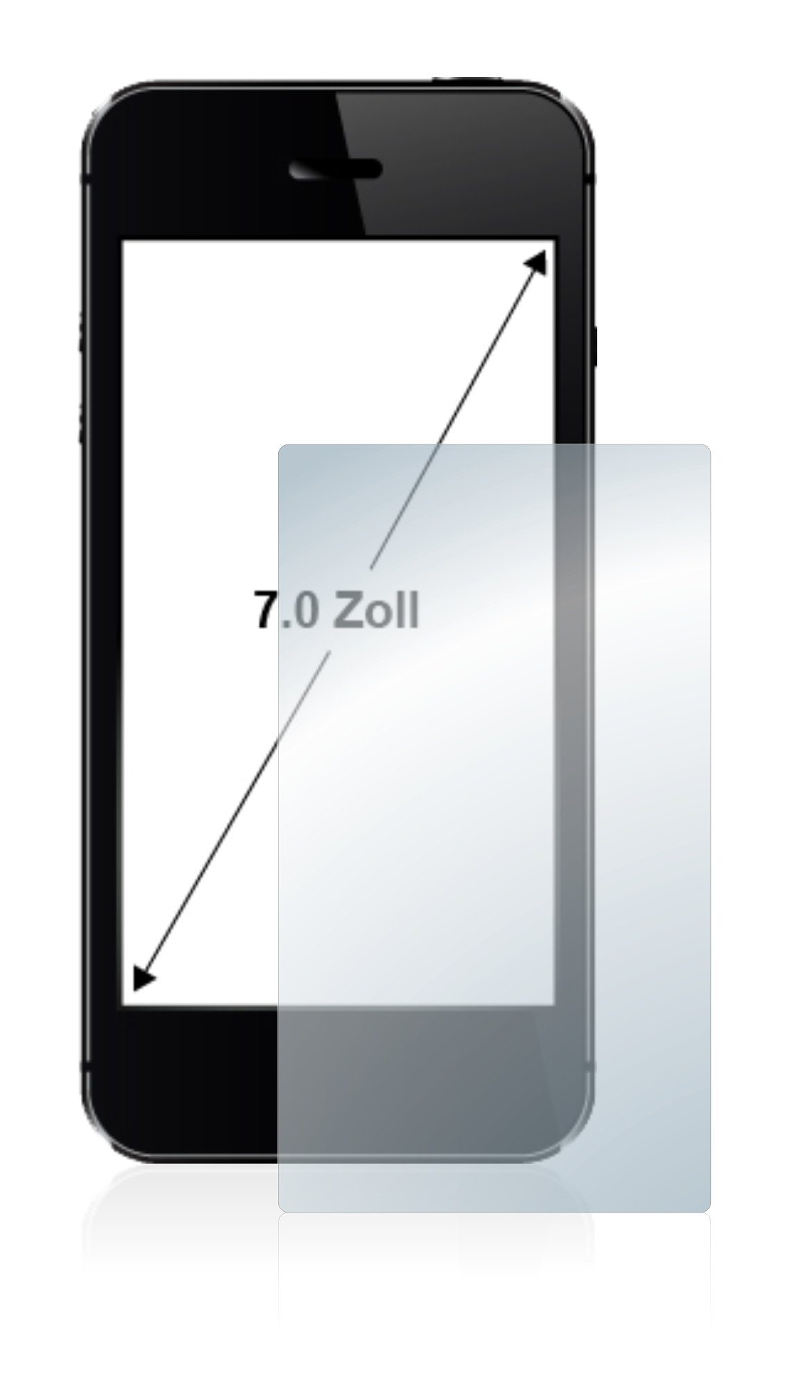 upscreen »Schutzfolie« für 17.8 cm (7 Zoll) [154.8 x 87 mm],  Displayschutzfolie, Folie Premium matt entspiegelt antibakteriell